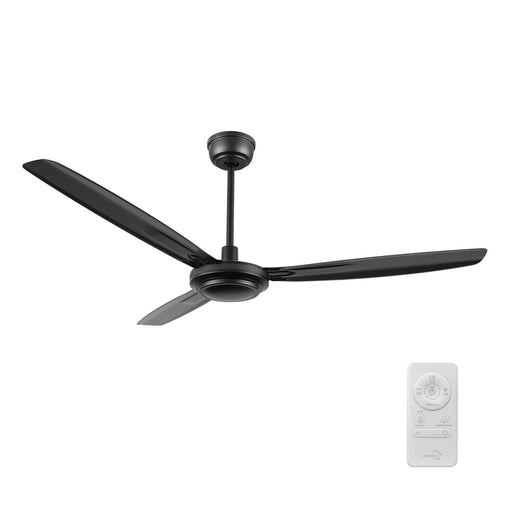 Carro Oberon 56in 3-Blade Ceiling Fan | Industrial Black and Iron | Living Room & Loft | 56 x 56 x 18.3 in, DC Motor, Remote | Model CFR563Z1-N10-B2-1