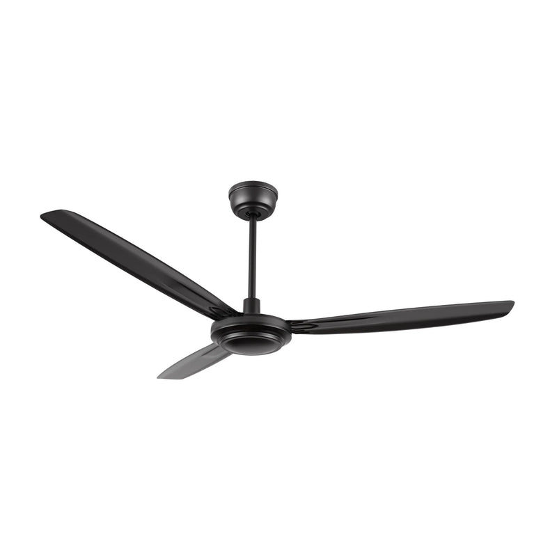 Carro Oberon 56in 3-Blade Ceiling Fan | Industrial Black and Iron | Living Room & Loft | 56 x 56 x 18.3 in, DC Motor, Remote | Model CFR563Z1-N10-B2-1
