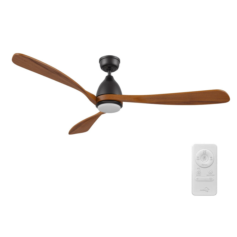 Carro Vienna 60in 3-Blade Ceiling Fan | Modern Black Antique Walnut and Solid Wood | Living Room & Bedroom | 14.4 x 60 x 60 in | Model CFR603K3-L11-BM2-1
