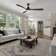 Carro Vienna 60in 3-Blade Ceiling Fan | Modern Black Brown and Solid Wood | Living Room & Bedroom | 14.4 x 60 x 60 in | Model CFR603K3-L11-BM4-1