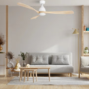 Carro Vienna 60in 3-Blade Ceiling Fan | Modern White and Solid Wood | Living Room & Bedroom | 14.4 x 60 x 60 in | Model CFR603K3-L11-WM5-1