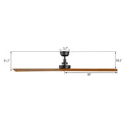 Carro Athena 60in 3-Blade Ceiling Fan | Modern Black Antique Walnut and Solid Wood Blades | Living Room & Bedroom | 60 x 60 x | Model CFR603K4-N10-BM2-1