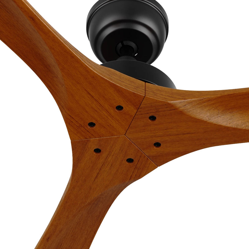 Carro Athena 60in 3-Blade Ceiling Fan | Modern Black Antique Walnut and Solid Wood Blades | Living Room & Bedroom | 60 x 60 x | Model CFR603K4-N10-BM2-1