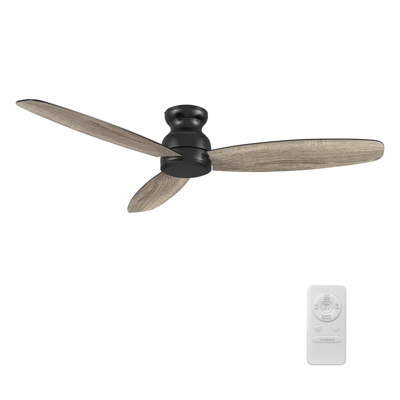 Carro Stanley 60in 3-Blade Flush Mount Ceiling Fan | Modern Black Barnwood and Plywood Blades | Living Room & Bedroom | 60 x | Model CFR603Q-N10-BG-1-FM
