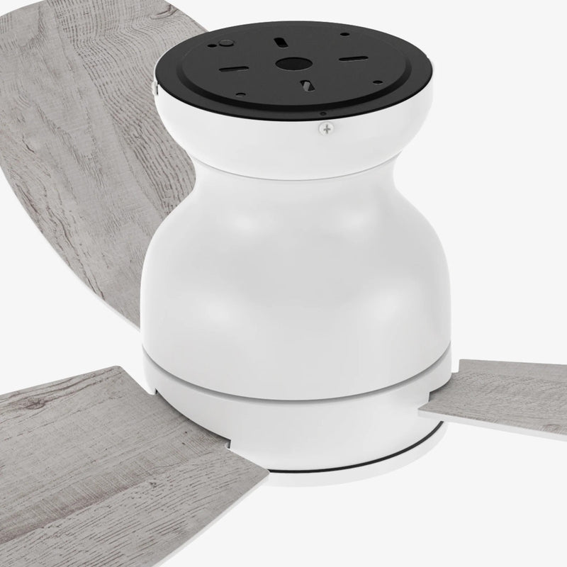 Carro Stanley 60in 3-Blade Flush Mount Ceiling Fan | Modern White and Plywood Blades | Living Room & Bedroom | 60 x 60 x 11 in | Model CFR603Q-N10-WP-1-FM