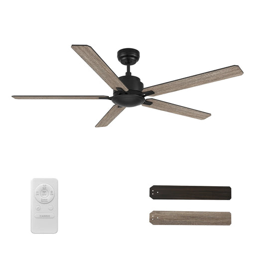 Carro Dunkirk 60in 5-Blade Ceiling Fan | Modern Black Barnwood Finish and Plywood Blades | Large Living Room & Great Room | 60 x | Model CFR605J-N10-BG-1