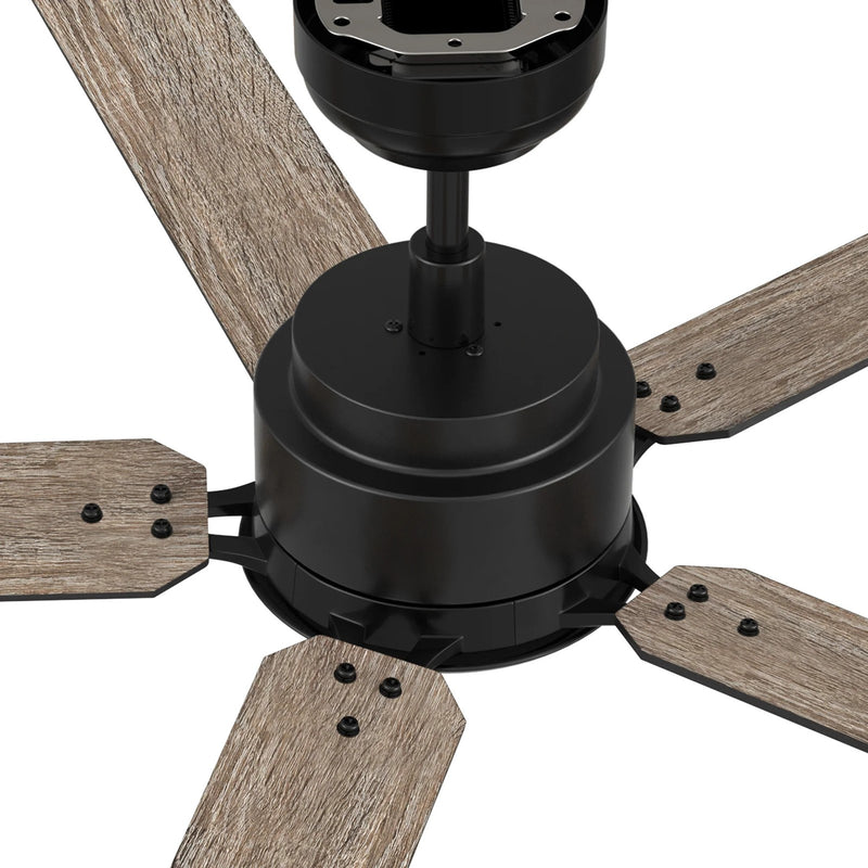 Carro Dunkirk 60in 5-Blade Ceiling Fan | Modern Black Barnwood Finish and Plywood Blades | Large Living Room & Great Room | 60 x | Model CFR605J-N10-BG-1