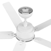 Carro Dunkirk 60in 5-Blade Ceiling Fan | Modern White Finish and Plywood Blades | Large Living Room & Great Room | 60 x 60 x 13.8 | Model CFR605J-N10-W1-1