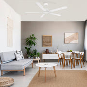 Carro Dunkirk 60in 5-Blade Ceiling Fan | Modern White Finish and Plywood Blades | Large Living Room & Great Room | 60 x 60 x 13.8 | Model CFR605J-N10-W1-1