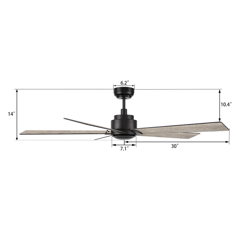 Carro Lurgan 60in 5-Blade Ceiling Fan | Modern Black Finish and Plywood Blades | Large Living Room & Great Room | 60 x 60 x 14 in | Model CFR605J1-N10-BG-1
