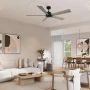 Carro Lurgan 60in 5-Blade Ceiling Fan | Modern Black Finish and Plywood Blades | Large Living Room & Great Room | 60 x 60 x 14 in | Model CFR605J1-N10-BG-1