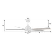 Carro Lurgan 60in 5-Blade Ceiling Fan | Modern White Finish and Plywood Blades | Large Living Room & Great Room | 60 x 60 x 14 in | Model CFR605J1-N10-WP-1