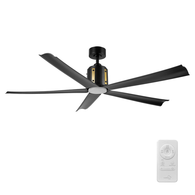 Carro Knox 60in 5-Blade Ceiling Fan | Black Plywood Blades and Integrated LED | Living Room & Bedroom | 60 x 60 x 15 in | Model CFR605T1-L11-B2-1A