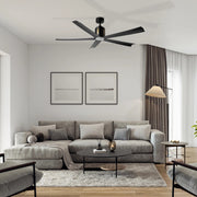 Carro Knox 60in 5-Blade Ceiling Fan | Black Plywood Blades and Integrated LED | Living Room & Bedroom | 60 x 60 x 15 in | Model CFR605T1-L11-B2-1A