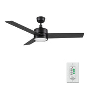 Carro Santana 52in 3-Blade Ceiling Fan | Black Plywood Blades and Integrated LED | Living Room & Bedroom | 52 x 52 x 15 in | Model CFW523E5-L12-B2-1