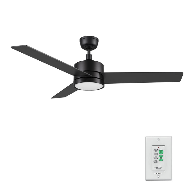 Carro Santana 52in 3-Blade Ceiling Fan | Black Plywood Blades and Integrated LED | Living Room & Bedroom | 52 x 52 x 15 in | Model CFW523E5-L12-B2-1