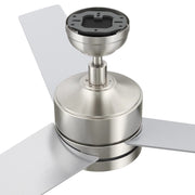 Carro Santana 52in 3-Blade Ceiling Fan | Brushed Nickel Plywood Blades and Integrated LED | Indoor Living Room & Bedroom | 15 x | Model CFW523E5-L12-SJ-1