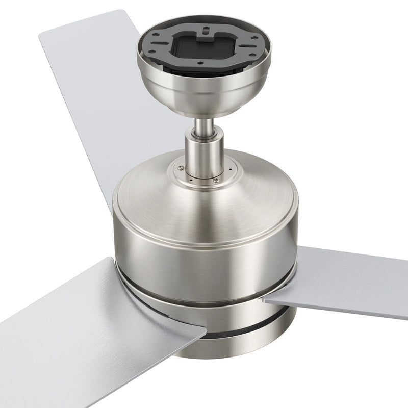 Carro Santana 52in 3-Blade Ceiling Fan | Brushed Nickel Plywood Blades and Integrated LED | Indoor Living Room & Bedroom | 15 x | Model CFW523E5-L12-SJ-1