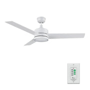 Carro Santana 52in 3-Blade Ceiling Fan | White Plywood Blades and Integrated LED | Indoor Living Room & Bedroom | 15 x 52 x 52 in | Model CFW523E5-L12-W1-1