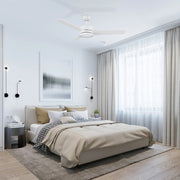 Carro Santana 52in 3-Blade Ceiling Fan | White Plywood Blades and Integrated LED | Indoor Living Room & Bedroom | 15 x 52 x 52 in | Model CFW523E5-L12-W1-1