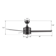Carro Santana 52in 3-Blade Ceiling Fan | Modern Black and Plywood | Indoor Living Room & Bedroom | 52 x 52 x 15 in, DC Motor | Model CFW523E5-N10-B2-1