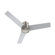 Carro Santana 52in 3-Blade Flush Mount Ceiling Fan | Modern Brushed Nickel and Plywood | Indoor Low Ceiling Living Room & | Model CFW523E5-N10-SJ-1-FM