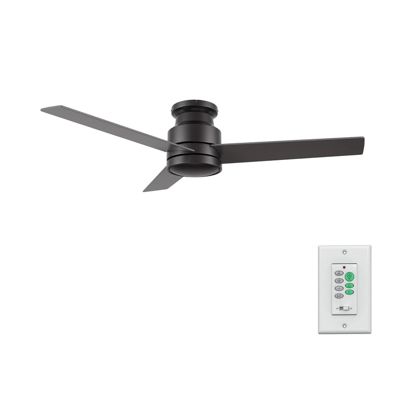 Carro Santana 52in 3-Blade Flush Mount Ceiling Fan | White Plywood Blades and White Finish | Low Ceiling Rooms & Bedrooms | Model CFW523E5-N10-W1-1-FM