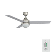 Carro Kimball 52in 3-Blade Ceiling Fan | Brushed Nickel Finish Plywood Blades with Integrated LED | Living Room & Bedroom | 52 x | Model CFW523E6-L12-SJ-1