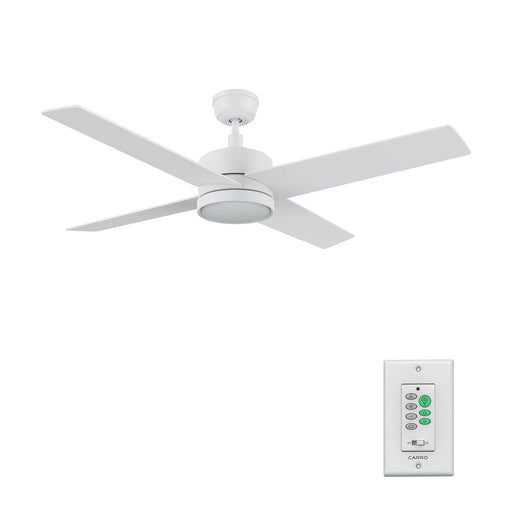 Carro Santana 52in 4-Blade Ceiling Fan | White Plywood Blades with Integrated LED | Living Room & Bedroom | 52 x 52 x 15.1 in | Model CFW524E5-L12-W1-1