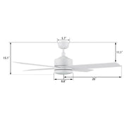 Carro Santana 52in 4-Blade Ceiling Fan | White Plywood Blades with Integrated LED | Living Room & Bedroom | 52 x 52 x 15.1 in | Model CFW524E5-L12-W1-1