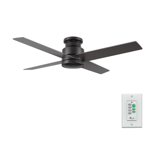 Carro Santana 52in Flush Mount Ceiling Fan | Black Plywood Blades with Wall Control | Low Ceiling Living Room & Bedroom | 52 | Model CFW524E5-N10-B2-1-FM