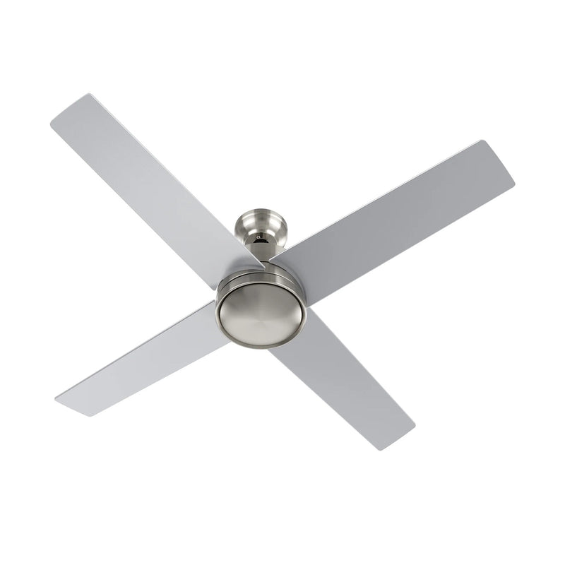 Carro Santana 52in 4-Blade Ceiling Fan | Brushed Nickel Plywood Blades | Bedroom & Living Room | 52 x 52 x 15.1 in, DC Motor | Model CFW524E5-N10-SJ-1
