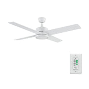 Carro Santana 52in 4-Blade Ceiling Fan | White Plywood Blades | Bedroom & Living Room | 52 x 52 x 15.1 in, DC Motor, Wall Control | Model CFW524E5-N10-W1-1