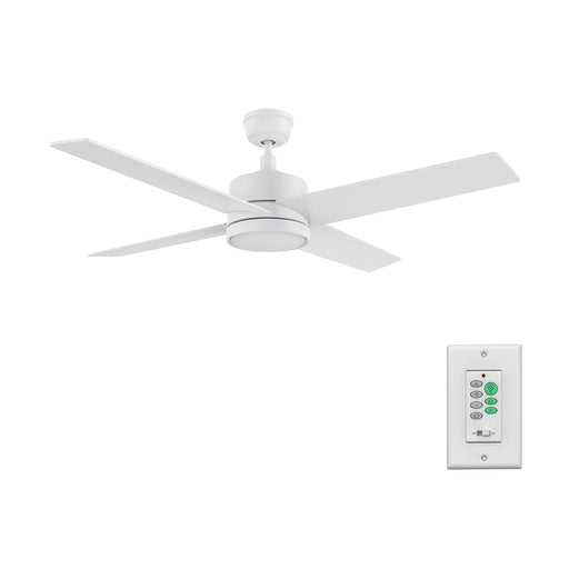 Carro Santana 52in 4-Blade Ceiling Fan | White Plywood Blades | Bedroom & Living Room | 52 x 52 x 15.1 in, DC Motor, Wall Control | Model CFW524E5-N10-W1-1