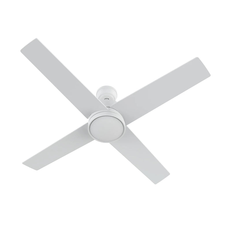 Carro Santana 52in 4-Blade Ceiling Fan | White Plywood Blades | Bedroom & Living Room | 52 x 52 x 15.1 in, DC Motor, Wall Control | Model CFW524E5-N10-W1-1