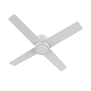 Carro Santana 52in 4-Blade Flush Mount Ceiling Fan | White Plywood Blades | Bedroom & Living Room | 52 x 52 x 11 in, DC | Model CFW524E5-N10-W1-1-FM