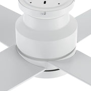 Carro Santana 52in 4-Blade Flush Mount Ceiling Fan | White Plywood Blades | Bedroom & Living Room | 52 x 52 x 11 in, DC | Model CFW524E5-N10-W1-1-FM