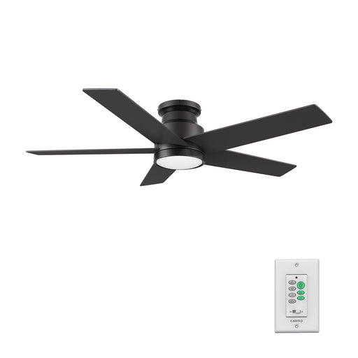 Carro Santana 52in 5-Blade Flush Mount Ceiling Fan | Black Plywood Blades and Integrated LED | Living Room & Bedroom | 52 x | Model CFW525E5-L11-B2-1-FM