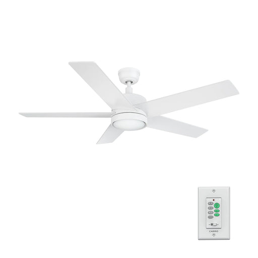 Carro Santana 52in 5-Blade Ceiling Fan | White Plywood Blades and Integrated LED | Living Room & Bedroom | 52 x 52 x 15 in | Model CFW525E5-L11-W1-1