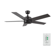 Carro Santana 52in 5-Blade Ceiling Fan | Modern Black Plywood Blades | Living Room & Bedroom | 52 x 52 x 15 in, DC Motor | Model CFW525E5-N10-B2-1