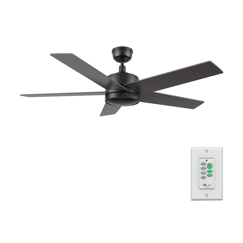 Carro Santana 52in 5-Blade Ceiling Fan | Modern Black Plywood Blades | Living Room & Bedroom | 52 x 52 x 15 in, DC Motor | Model CFW525E5-N10-B2-1