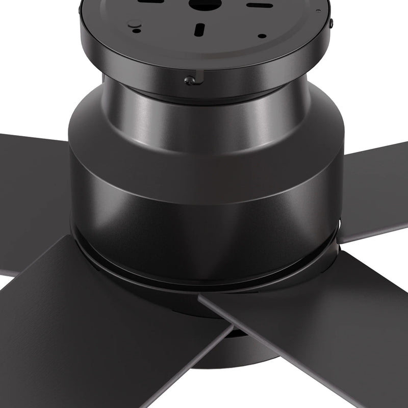 Carro Santana 52in 5-Blade Flush Mount Ceiling Fan | Modern Black Plywood Blades | Living Room & Bedroom | 52 x 52 x 11 in | Model CFW525E5-N10-B2-1-FM