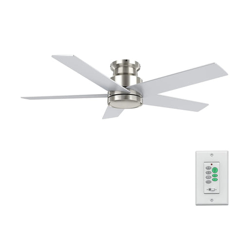 Carro Santana 52in 5-Blade Flush Mount Ceiling Fan | Modern Brushed Nickel and Plywood | Living Room & Bedroom | 52 x 52 x 11 | Model CFW525E5-N10-SJ-1-FM