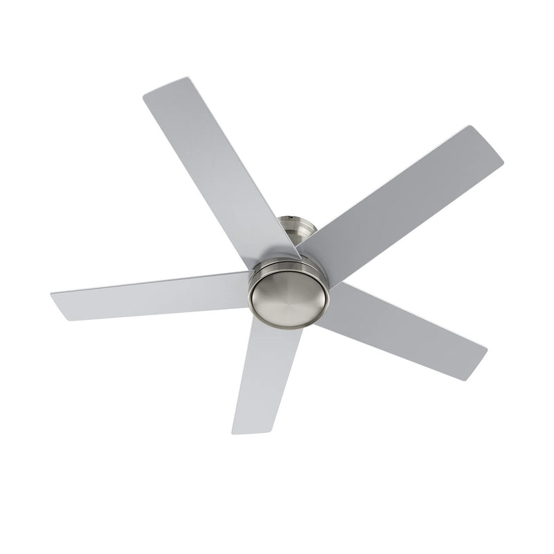 Carro Santana 52in 5-Blade Flush Mount Ceiling Fan | Modern Brushed Nickel and Plywood | Living Room & Bedroom | 52 x 52 x 11 | Model CFW525E5-N10-SJ-1-FM