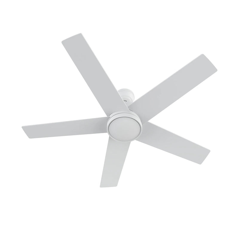Carro Santana 52in 5-Blade Ceiling Fan | Modern White and Plywood | Living Room & Bedroom | 52 x 52 x 15 in | Model CFW525E5-N10-W1-1