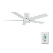 Carro Santana 52in 5-Blade Flush Mount Ceiling Fan | Modern White and Plywood | Living Room & Bedroom | 52 x 52 x 11 in | Model CFW525E5-N10-W1-1-FM