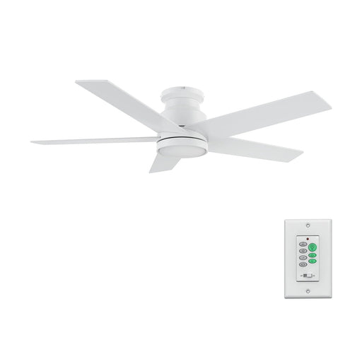 Carro Santana 52in 5-Blade Flush Mount Ceiling Fan | Modern White and Plywood | Living Room & Bedroom | 52 x 52 x 11 in | Model CFW525E5-N10-W1-1-FM