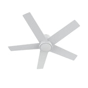 Carro Santana 52in 5-Blade Flush Mount Ceiling Fan | Modern White and Plywood | Living Room & Bedroom | 52 x 52 x 11 in | Model CFW525E5-N10-W1-1-FM
