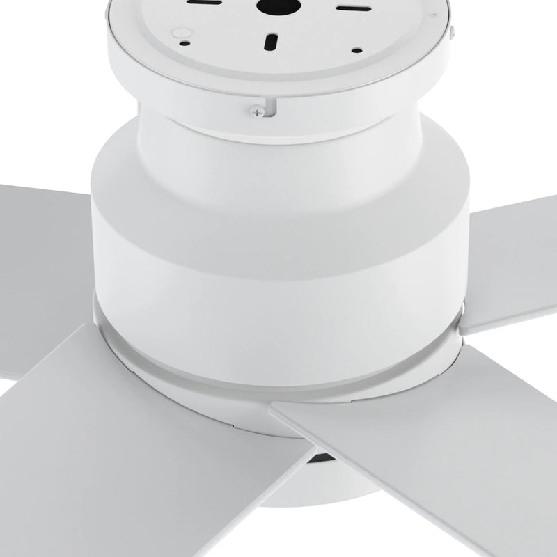 Carro Santana 52in 5-Blade Flush Mount Ceiling Fan | Modern White and Plywood | Living Room & Bedroom | 52 x 52 x 11 in | Model CFW525E5-N10-W1-1-FM