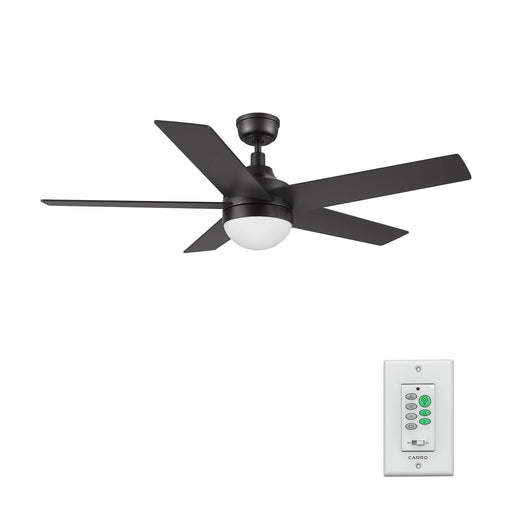 Carro Kimball 52in 5-Blade Ceiling Fan with LED Light | Modern Black and Plywood | Living Room & Bedroom | 52 x 52 x 16.9 in | Model CFW525E6-L11-B2-1